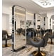 thumbnail image 3 of High end hair salon mirror table, hair cutting mirror, full body illuminated, double-sided floor mirror My Lux Decor Round, 3 of 29