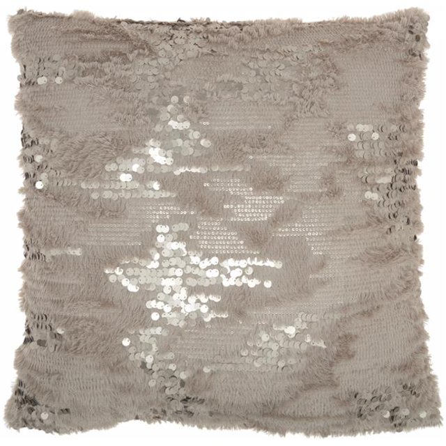 HomeRoots 386441 Sequined Grey Accent Throw Pillow