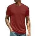 thumbnail image 2 of Wlynlyn Men T Shirts Short Sleeve Soft Comfy Summer Tops Solid Color Crewneck Workout Athletic Shirt with Chest Pocket, 2 of 7