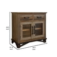 thumbnail image 5 of Peya 36 Inch Sideboard Buffet Console, 2 Drawers 2 Doors, Brown Pine Wood- Saltoro Sherpi, 5 of 5