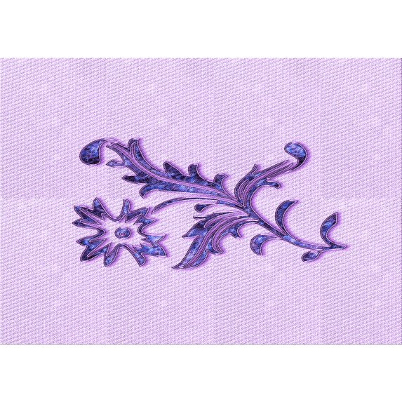 Ahgly Company Indoor Rectangle Patterned Heliotrope Purple Area Rugs, 4' x 6'