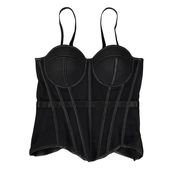TARIENDY Corset Camisole for Women Mesh Padded Overbust Bustiers Top Going Out Boned Corsets Tops with Hooks Black 40C/90