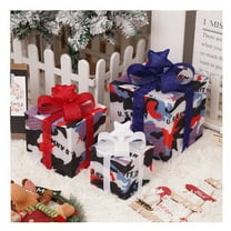 Dmlowu Christmas Decorations Lighted Gift Box, Pre-Lit Christmas Lights Gift Boxes Set of 3, Light Up Gift Boxes with Lids for Presents Holiday Party Christmas Tree Decorations