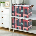 thumbnail image 2 of Yayeee Foldable Storage Basket for Shelves with Handles Set of 2 Waterproof Cloth Bins, Pink Geometric, 2 of 7