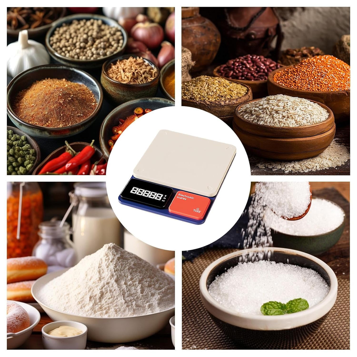 Digital Food Scale - 20.5x15x4cm Digital Kitchen Scale for Baking | 0.1g High Precision Tare Function with LED Display for Home Bakery Restaurant Coffee Bread Meat Seasoning Dessert