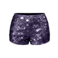 thumbnail image 7 of CIENVNSTG Women's Sparkly Shiny Sequin Shorts Elastic Waist Glitter Party Bottoms for Themed Costume Parties And Holiday Performance Outfits Purple Purple XXL, 7 of 7