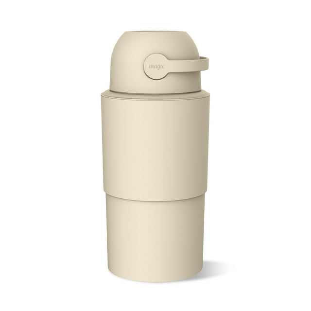 Pure Magic Diaper Pail, Heka Large, Patented Odor-Stop System, Collaspible, Use Any Garbage Bag, Beige
