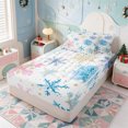 thumbnail image 2 of Erosebridal Watercolor Snowflake Zipper Queen Comforter Set with Fitted Sheet and 2 Pillowcases,Blue Pink Winter Art Zipper Bedding Set,Colorful Stars Reversible,4 Pieces, 2 of 7