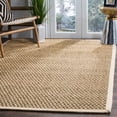 thumbnail image 1 of Safavieh Natural Fiber Collection NF114J Border Basketweave Seagrass Area Rug, 4' x 4' Square, Ivory, 1 of 7