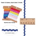 thumbnail image 2 of 24 Yards 12 Colors Rick Rack Trim Ribbon 5mm Wave Sewing Bending Fringe Trim Woven Fabric Lace for DIY Sewing Crafts Clothes Dress Embellishment Gift Wrapping Party Decoration, 2 of 8