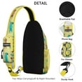 thumbnail image 2 of Print Dog print design Cute puppy pattern Funny dog illustration Print Sling Backpack Crossbody Daypack, Multiple Compartments, Lightweight and Durable, Fashionable, 2 of 3