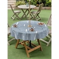 thumbnail image 4 of Outdoor Tablecloth with Umbrella Hole for Patio/Picnic/Party/Camping, Ombre Waterproof Table Cloth Round Cover Washable, Farmhouse Stripes Modern Abstract Art (Dia 60"), 4 of 8