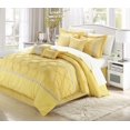 thumbnail image 2 of Chic Home Vermont Embroidered Solid Pleating 12 Pieces Comforter Bed In A Bag - Queen 90x90, Yellow, 2 of 2