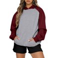 thumbnail image 4 of Diufon Womens Hoodies Tops Trendy Color Block Tops Long Sleeve Sweatshirts with Pockets, 4 of 6