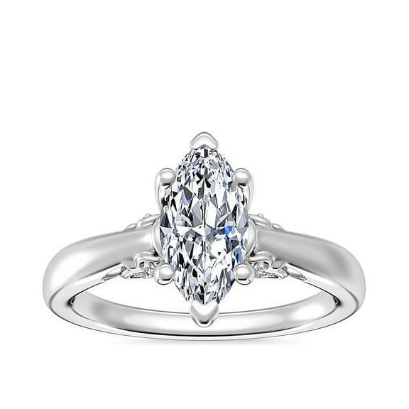 1.20 Ct Stunning Solitaire Design Marquise Genuine Diamond Engagement Ring for Women Solid 14K White Gold Size 7
