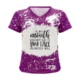 thumbnail image 5 of 2023 Women's Floral Tunic Tops Casual Blouse V Neck Short Sleeve Buttons Up T-Shirts, 5 of 5