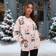 thumbnail image 3 of HELLHERO Panda Cherry Blossom Print Sweatshirt for Women Long Sleeve Crewneck Sweater with Pocket Oversized Pullover Tops Size M, 3 of 7