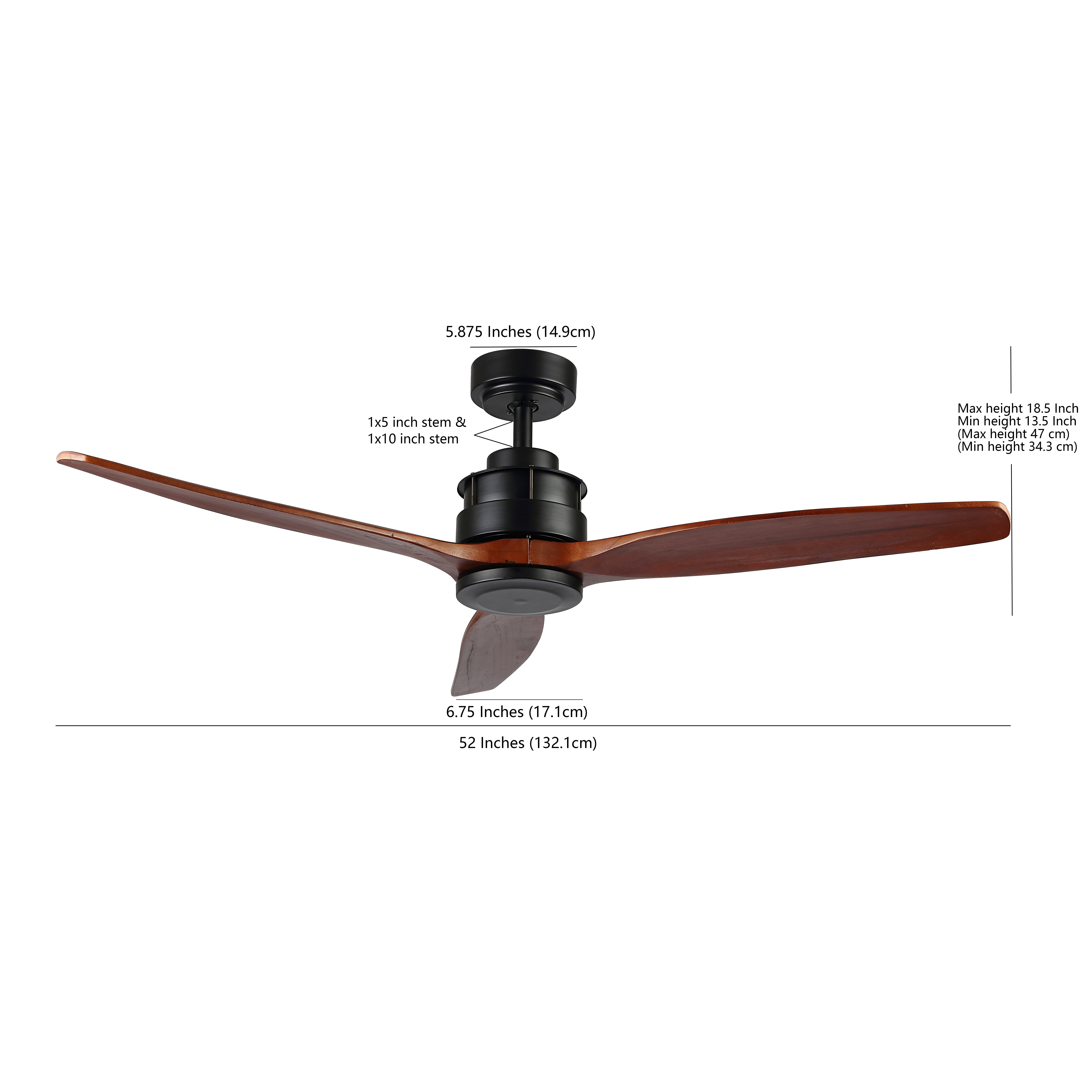 Safavieh Farla 52" Black Contemporary Ceiling Fan with Remote Control