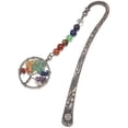 thumbnail image 1 of Marcapáginas de metal vintage único Marcadores religiosos de bronce Estrella Sol Luna con 7 cristales de chakra Piedra curativa Colgante de árbol de la vida con cuentas Día de la madre Mo, 1 of 5