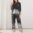 thumbnail image 2 of Wukai Heroic Lion Encounter Print Women's Pajama Set,PJ Set,Lounge Sets For Women Soft Long Sleeve Sleepwear Comfort and Style-Large, 2 of 7