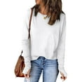 thumbnail image 2 of fatyb Women's Long Sleeve T-Shirts with Thumb Hole Crew Neck Casual Lightweight Tee Blouses for Women, 2 of 7