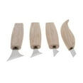 thumbnail image 2 of Abbracc 4Pcs Wood Carving Cutting Set Geometric Chip Knives Tools Roll for Beginners, 2 of 5