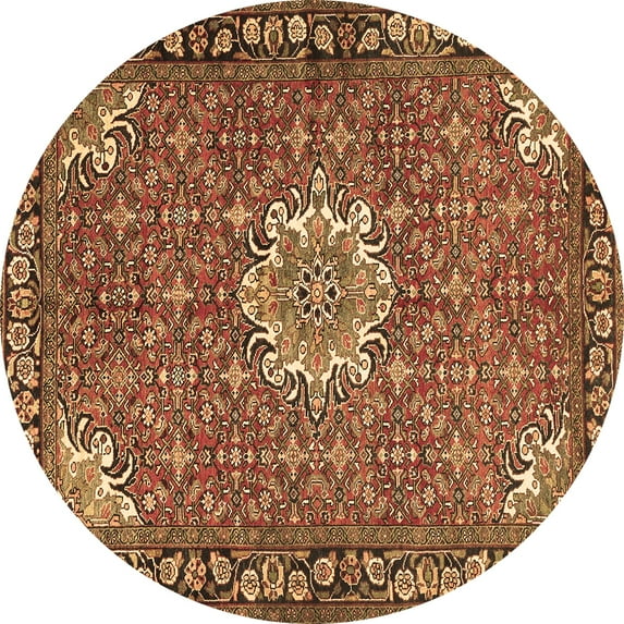 Ahgly Company Indoor Round Persian Brown Traditional Area Rugs, 6' Round