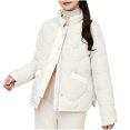 thumbnail image 2 of Womens Winter Fashion Coats Long Sleeve Casual Solid Button Pocket White Outerwear Coats M-XL, 2 of 5