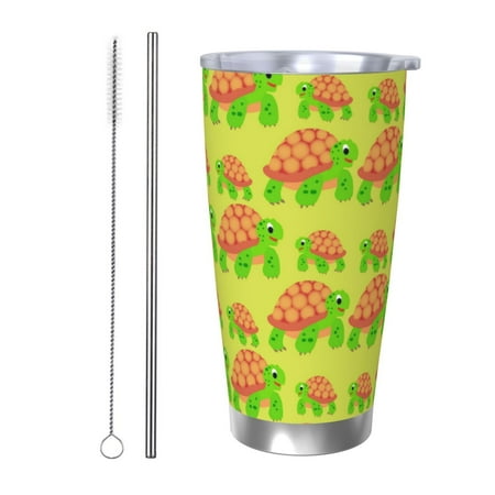

Junzan Cartoon Turtles 1 for 20oz Stainless Steel Insulated Car Cup with Spillproof Lid - Insulated Coffee Mug Thermal Cup-Straw Two-piece Set