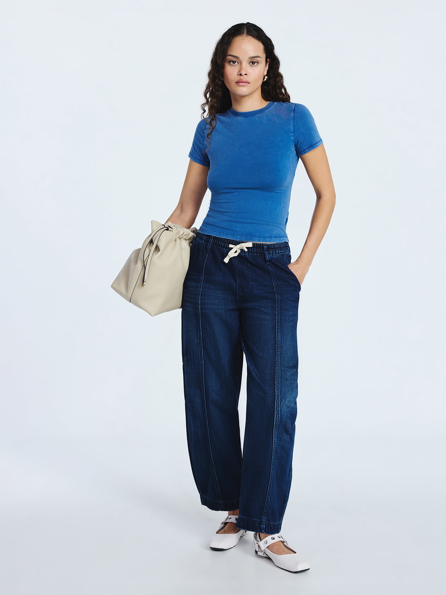 Scoop Women’s Stretch Cotton Blend Baby Tee with Short Sleeves, Sizes XS-XXL