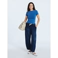 thumbnail image 3 of Scoop Women’s Stretch Cotton Blend Baby Tee with Short Sleeves, Sizes XS-XXL, 3 of 5