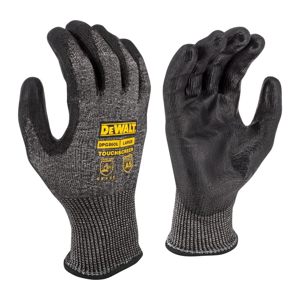 Guante DEWALT DPG860 de protección contra cortes, nivel A5, pantalla táctil de poliuretano L