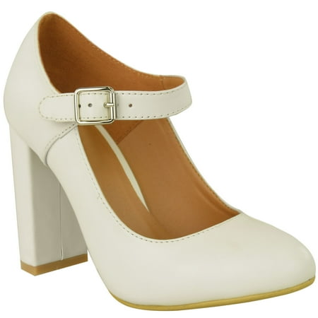 

Fashion Thirsty Womens Ladies Block High Heels Ankle Strap Slip on Sandals