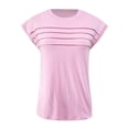 thumbnail image 3 of Women's Spring/summer Round Neck With Loose Short Sleeve T Shirt Short Sleeve Tee Shirts Girls Womens Tee Shirts Womens A Shirts Shirts for Women Women Running Shirt Long Sleeve Casual Short Sleeve, 3 of 4