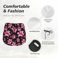 thumbnail image 6 of Lsque Lilies Flowers Printed Women's Running Shorts with Liner Pockets,Elastic Quick Dry Workout Athletic Gym Yoga Shorts,Womens High Waist Shorts-, 6 of 9