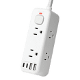 thumbnail image 4 of Hyper Tough USB Power Strip, 3ft Extension Cord, 6 Outlet, USB-A, USB-C, 900J Surge Protector, White, 4 of 9
