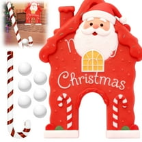 Red Christmas Golf Toy Set Holiday Wooden Mini Golf Toy with Candy Cane Club & 6 Balls Family Golf Game Kit Xmas Party Game Props Set for All Ages