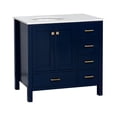 thumbnail image 4 of Horizon 36" Bathroom Vanity with Royal Blue Cabinet and Engineered White Top, 4 of 5