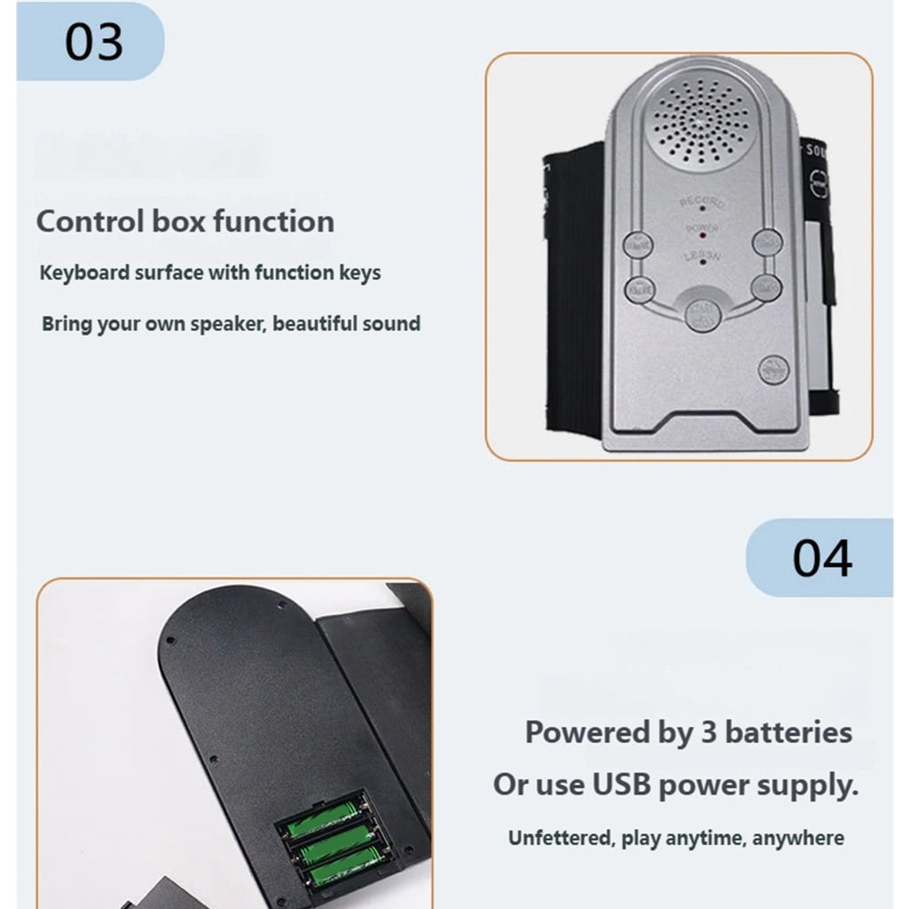 Practical 49 Key Piano Features Foldable Design USB Connectivity Built in Speaker Silicone Materials for Compacts Living