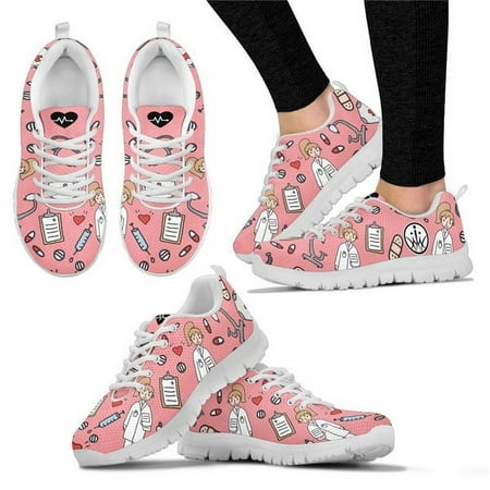 

Cartoon Sketch Physio Print Flats Casual Shoes Mesh Women Lace-up Summer Ladies Sneakers Running Jogging Shoes For Teen Girls