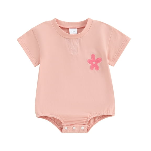 Bagilaanoe Newborn Baby Girl Boy Rompers Embroidery Short Sleeve Bodysuits 3M 6M 12M 18M Infant Casual One Piece Short Jumpsuit
