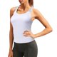 thumbnail image 2 of Gibobby Mujeres sin mangas deporte Yoga sólido fluido algodón Racerback blusa Top chaleco(Blanco,G), 2 of 5