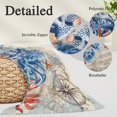 thumbnail image 4 of Navy Blue Coral Toddler Pillow Covers 16x24 Inch, Vintage Coastal Nautical Summer Beach Decorative Pillowcase with Zipper, Microfiber Breathable Throw Pillowcases for Sofa Bed Living Room, 4 of 9