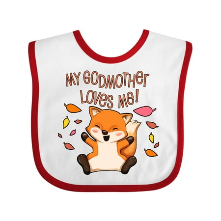 

Inktastic My Godmother Loves Me!- Cute Baby Fox Gift Baby Boy or Baby Girl Bib