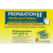 Preparation H - Medicated Wipes, (48 Wipes X 2 Packs), 96 Wipes