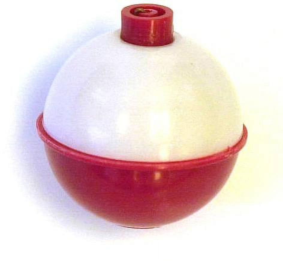 12 Pack Eagle Claw Round Fishing Bobbers - 1" Red & White Snap-On Floats #07130-002