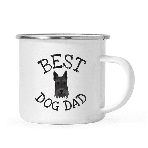 Koyal Wholesale Best Dog Dad Stainless Steel Campfire Coffee Tea Mug, Scottish Terrier, Dog Graphic, 1-Pack