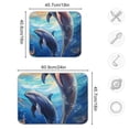 thumbnail image 3 of Dolphins Coral Dish Drying Mat Dish Drainer Rack Mats Water Absorbent Non-Slip Easy Clean Heat Resistant for Kitchen Counter, 3 of 8