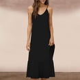 thumbnail image 2 of Vestido Largo de Hombro sin Mangas Cómodo sin Mangas Vestido Sólido de Cuello Redondo para Verano Y Primavera Vestido Casual Pantalones para Mujeres, 2 of 7
