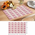 thumbnail image 6 of Pink Bow Placemats Set of 6, Vintage Spring Retro Bow Plaid Linen Texture Farm Non-Slip Place Mats Washable Table Mats for Kitchen Dining Table Decorations Indoor/Outdoor, 6 of 9